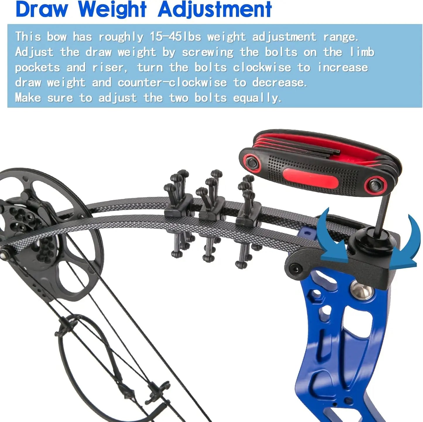 Youth Compound Bow Set 15-45 Lbs for Teens and Beginner, Package with Archery Hunting Equipment, Max Speed 260fps, Adjustable, R