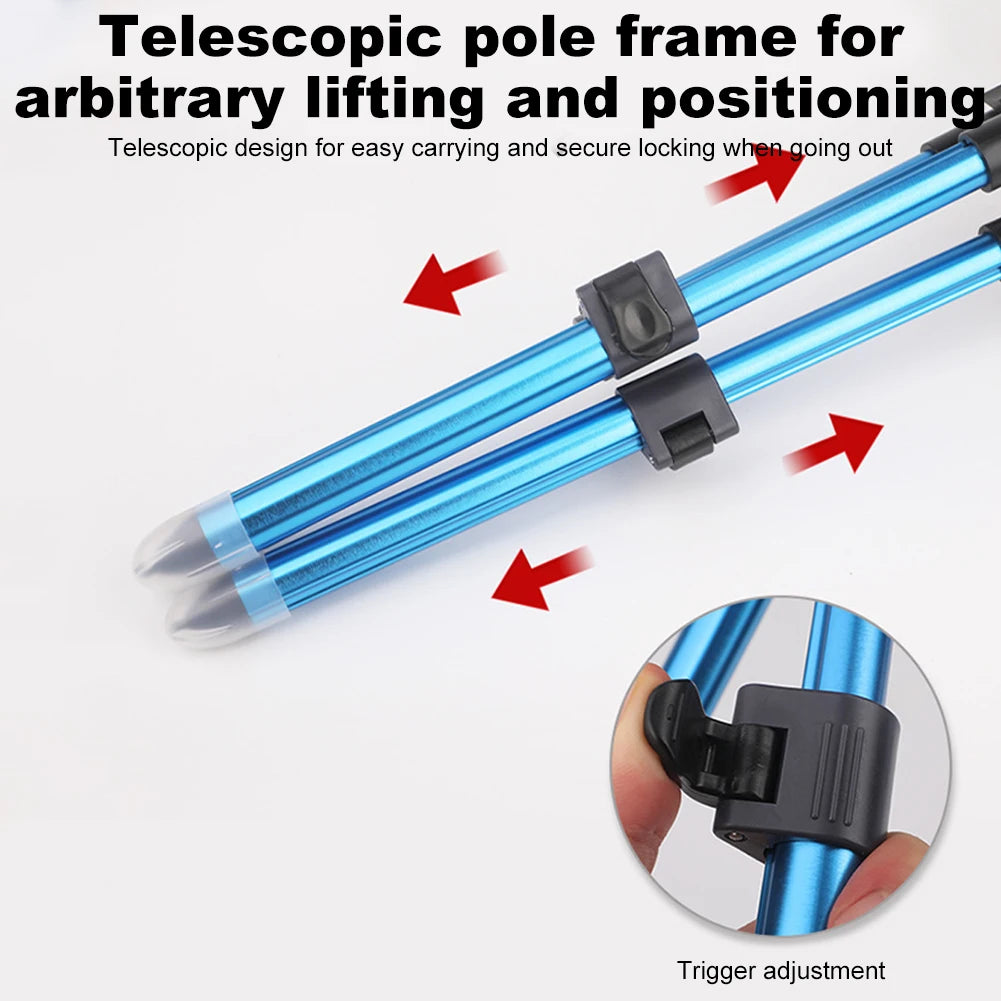 Portable Fishing Rod Support Tripod Fishing Rod Lure Box Stand Folding Fishing Rod Stand Carp Fish Rod Rest Fishing Accessories