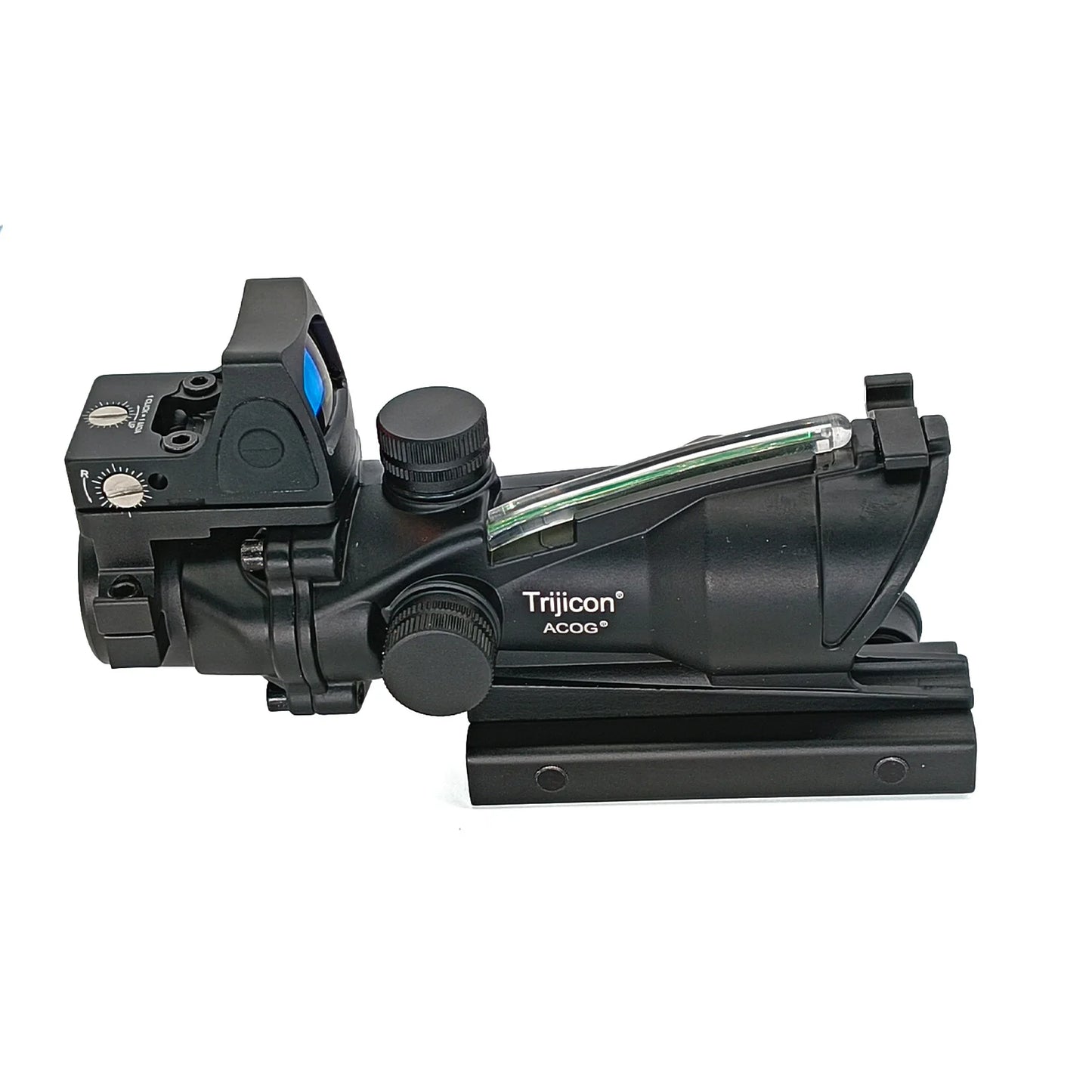 4X32 Scope with Red Dot True Fiber Optic Red and Green Dot Illumination Rifle Scope Etched Reticle Hunting Scope for 20mm Rail