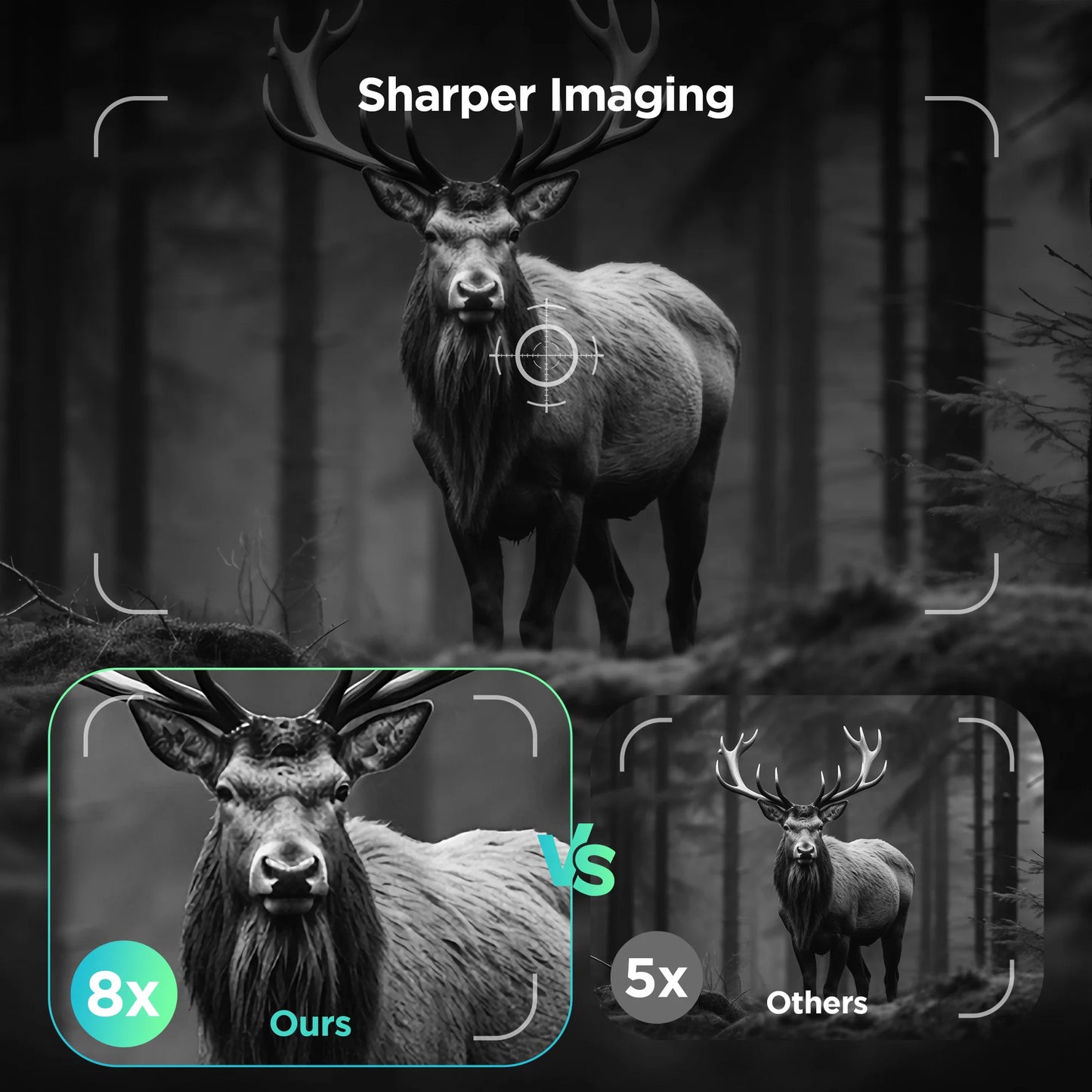 Night Vision Binoculars Goggles 8X Digital Zoom 1000ft HD 1080P with IR Illuminator & Video Recording 4K for Hunting/Camping