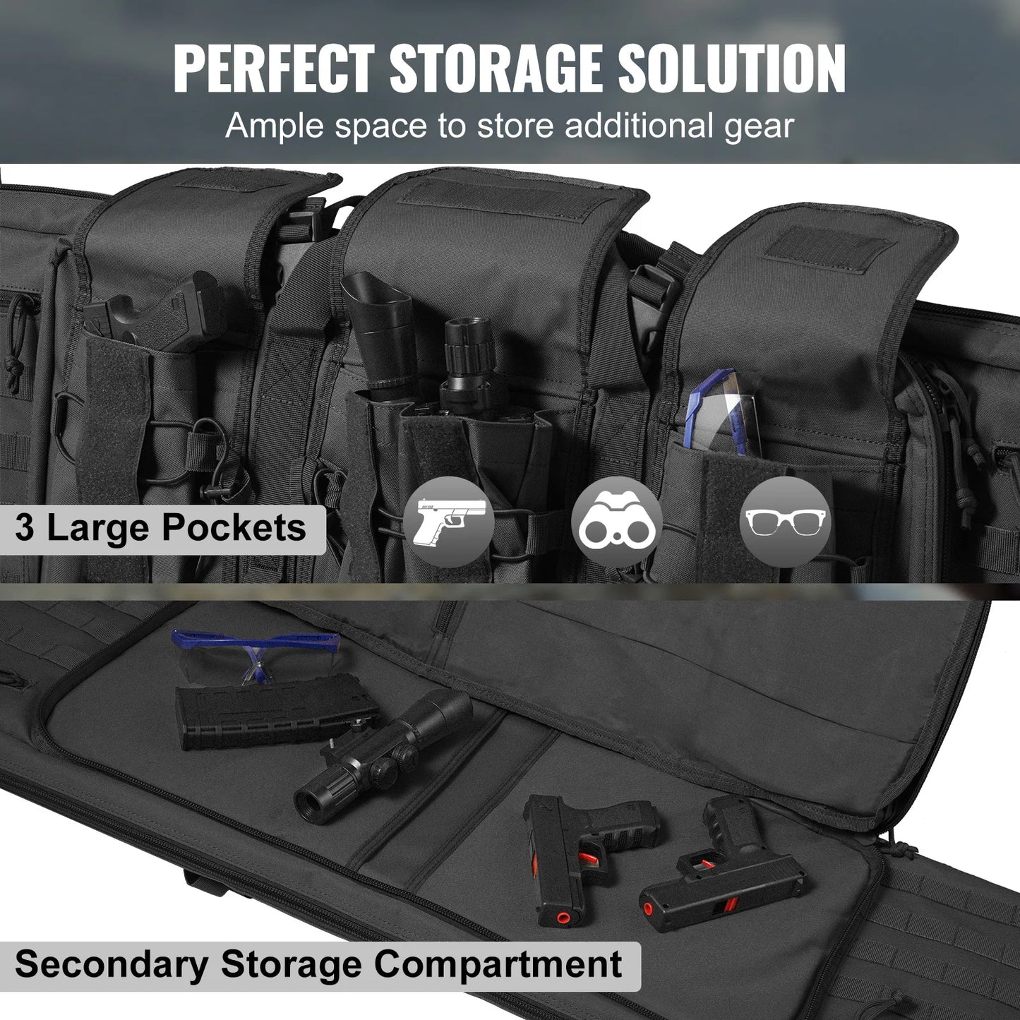 Vevor Double Rifle Bag 36 42 Case With Lockable Zipper