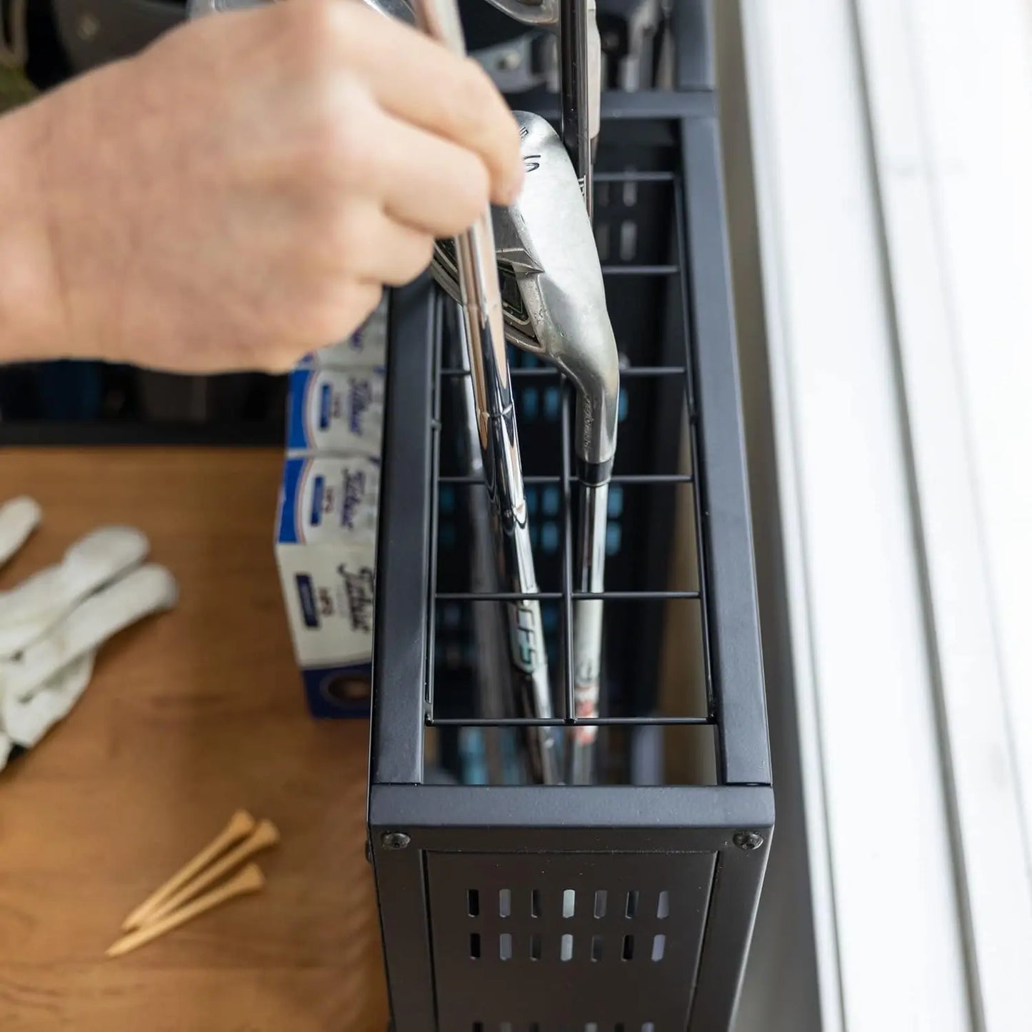 Golf Storage Organizer, Heavy Duty Garage Freestanding Storage, Holds Golf Clubs, Bags, Golf Accessories, Golf Gifts for Men