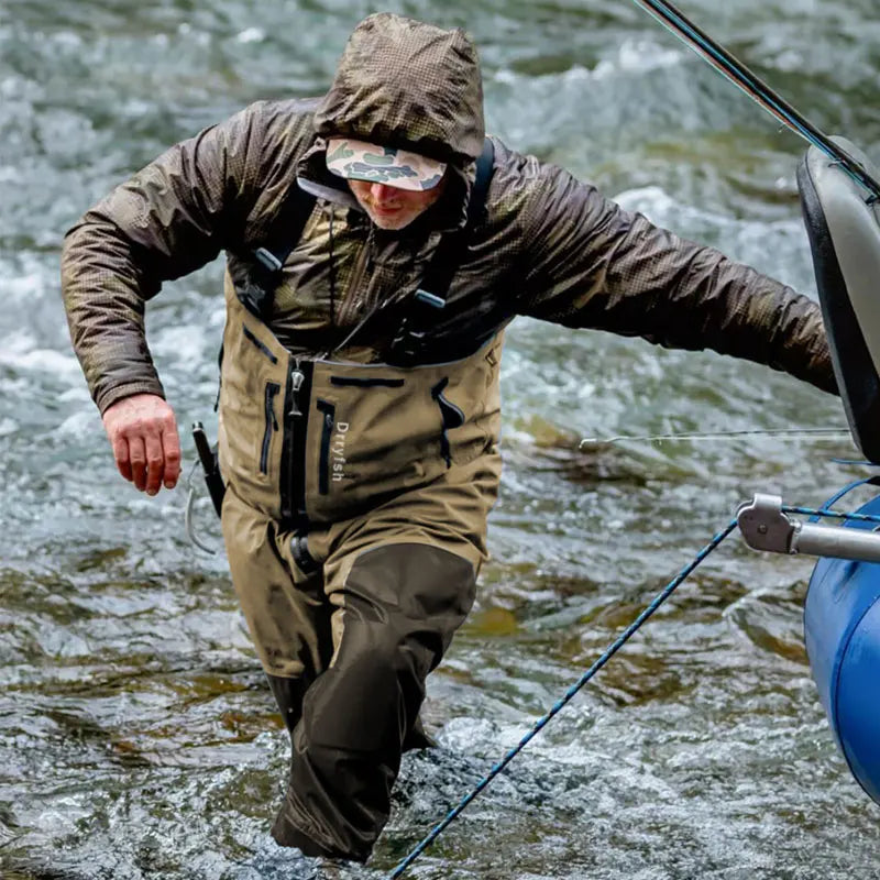 Breathable Convertible Chest Waist Fly Fishing Waders with Zipper Drake Anglers Wading Pants Lightweight stockingfoot for Men