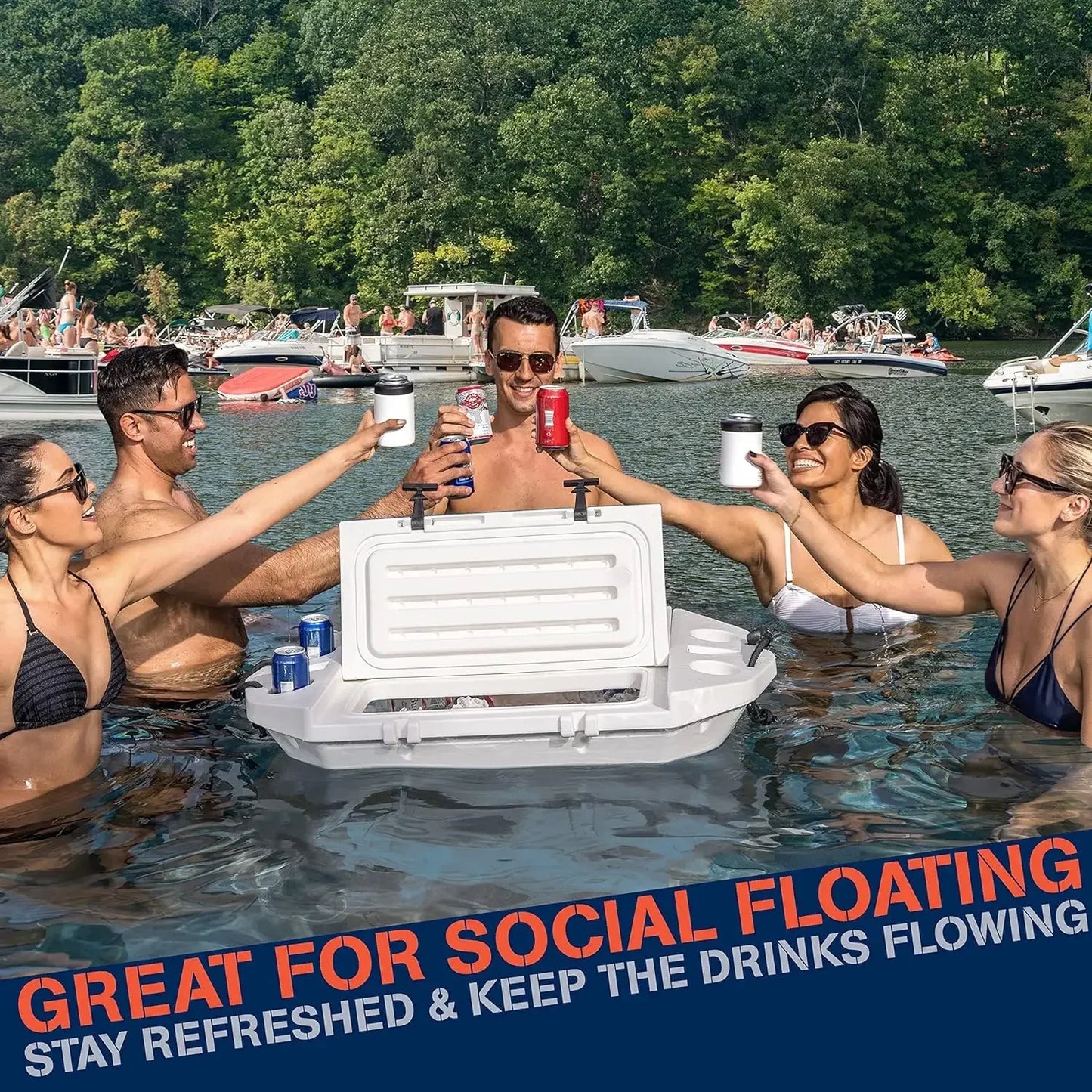 2024 Hot Floating Cooler and Dry Storage Vessel 40QT Amphibious Hard Shell Design Multiple Color Options