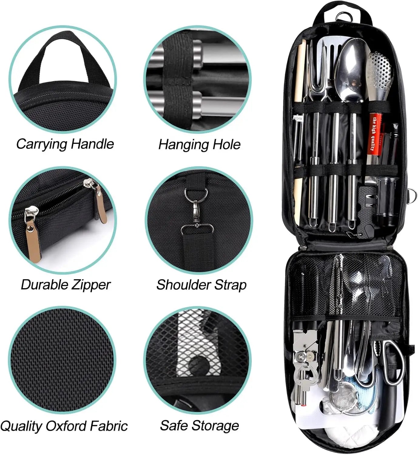 35 Pcs Camping Kitchen Utensil Set Outdoor Kitchen Gear, Outdoor Cooking And Grilling Utensil Travel Set Perfect For Camping
