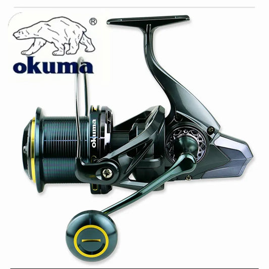 OKUMA fishing reel 9000-14000 metal long-distance casting wheel guide rod structure fishing wheel 4.7:130KG brake fishing