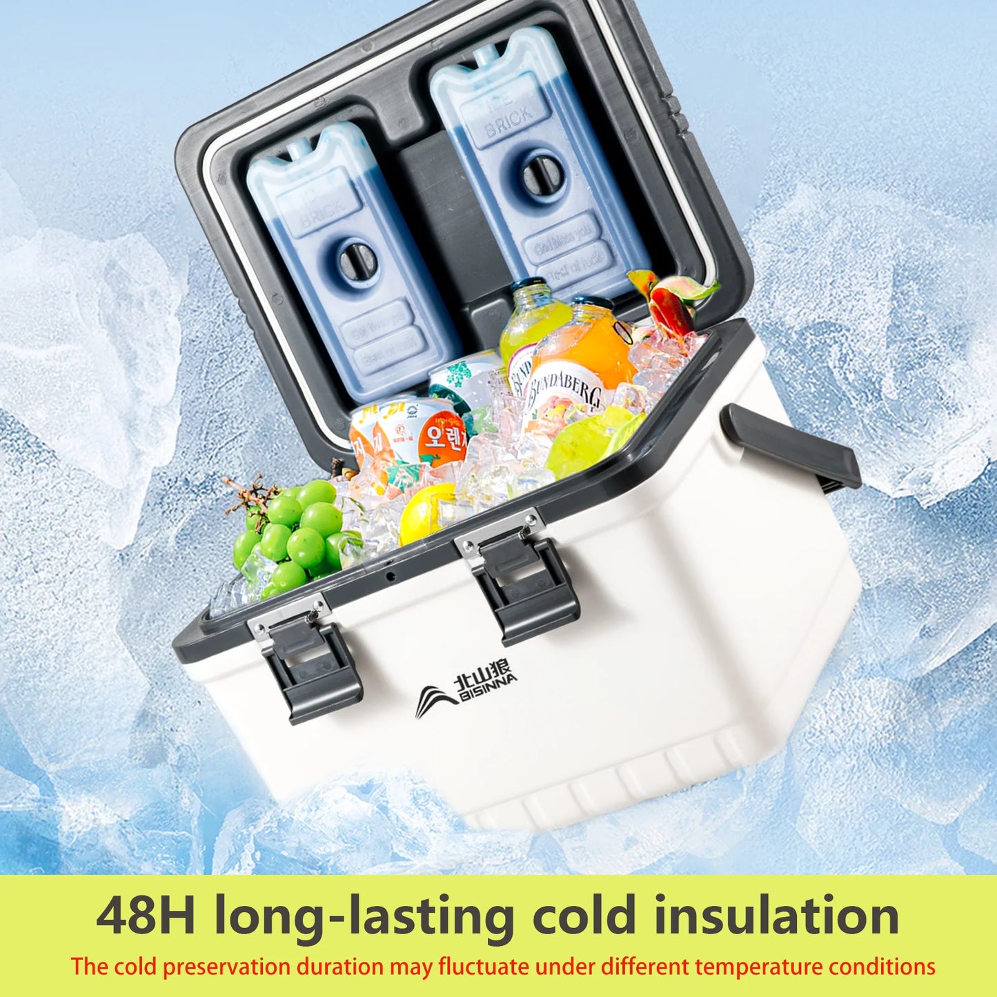 BISINNA Camping Ice Box Large Capacity Car Refrigerator Portable Cooler Box Outdoor Beach Fishing Picnic Barbecue Ice Bucket