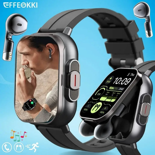 2025 D8 Smartwatch NFC Heart Rate Monitor Earbuds Music Control Pedometer For iPhone Android