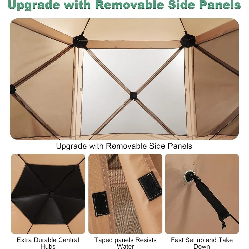 12x12ft Pop up Gazebo Screen Tent Screen House for Camping, Camping Outdoor Screened Gazebo with Sidewalls, Portable Hub Tent w