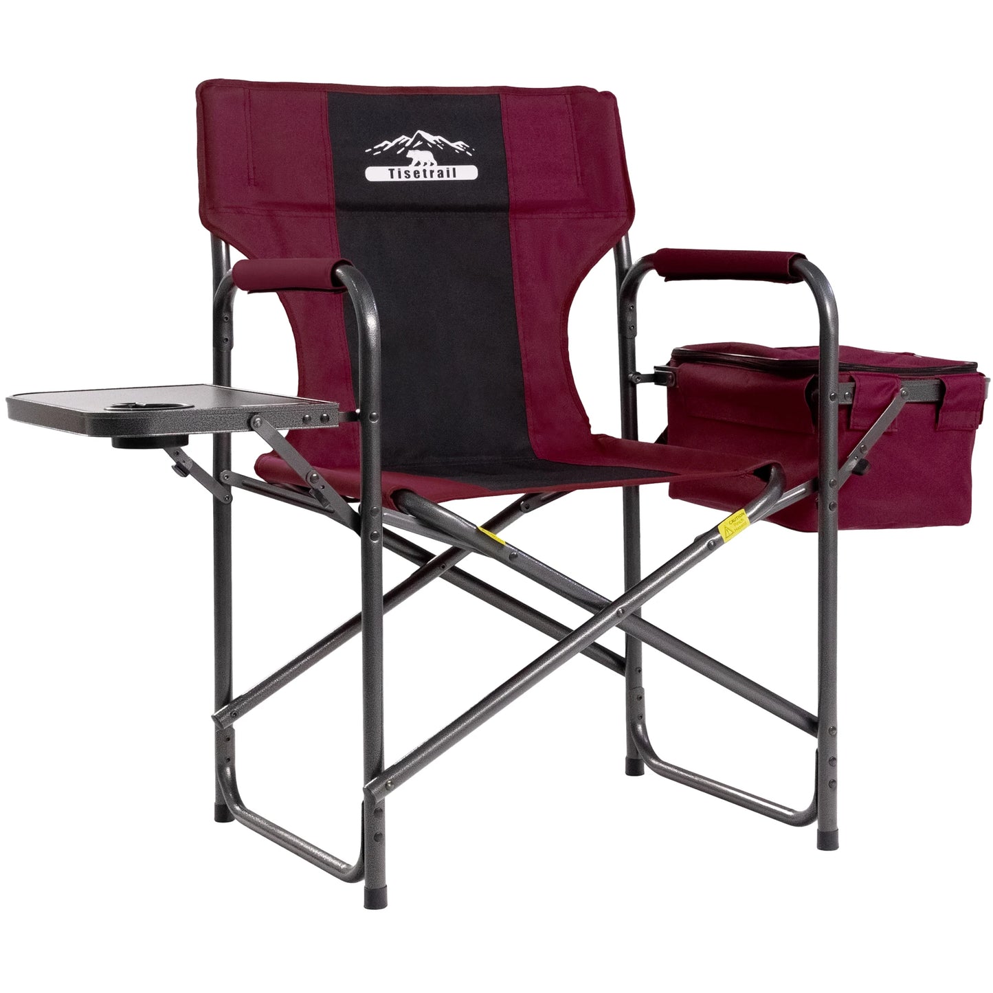 Tisetrail Director Camping Chair with Cooler Bag Camping Directors Chair with Foldable Side Tray Outdoor Lawn Chair