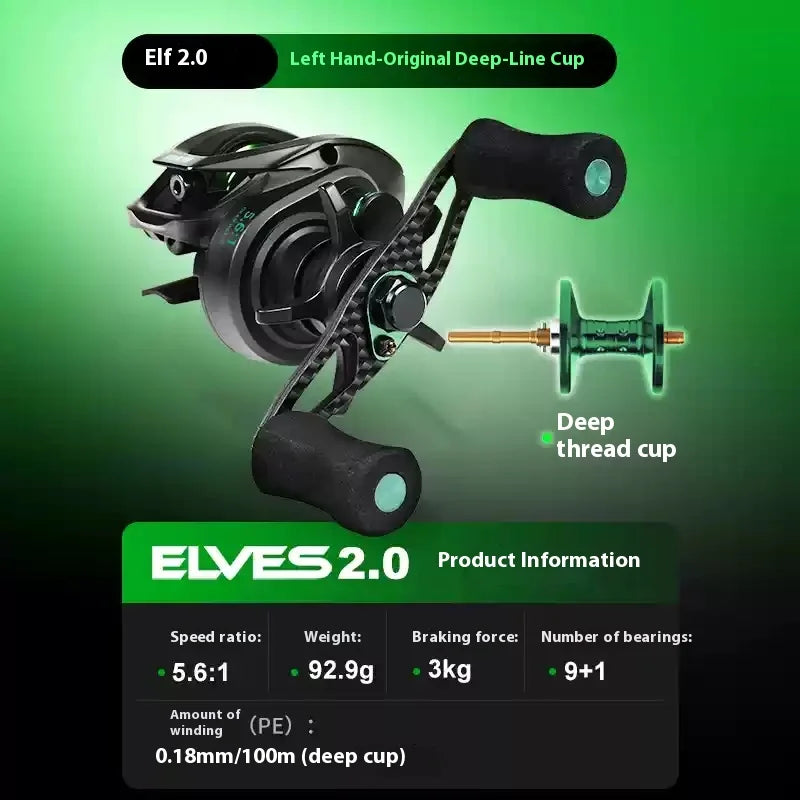 Cayden Sprite Ultra Mini Portable Water Drop Reel Second Generation Micro Bait Double Line Cup For Carp And Catfish Fishing