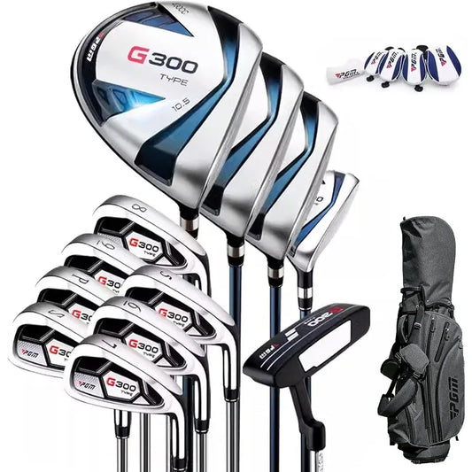 Men's G300 Type 9/12 Pieces Complete Golf Club Set Titanium Driver Hybrid High-Strength
