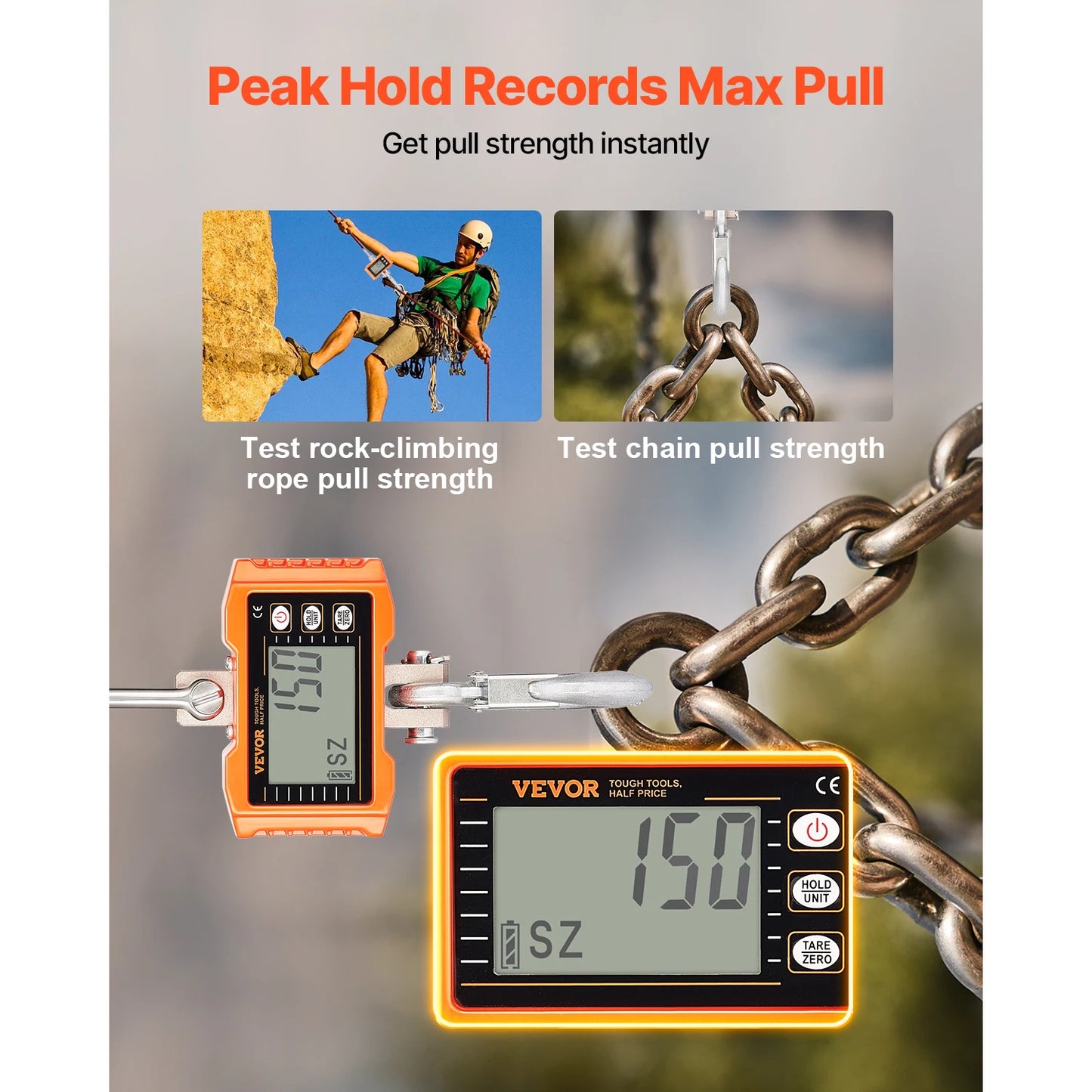 VEVOR 2200 Pounds Digital Hanging Scale Portable with Remote Control Factory Crane Scale LCD Backlight Industrial Hook Scales