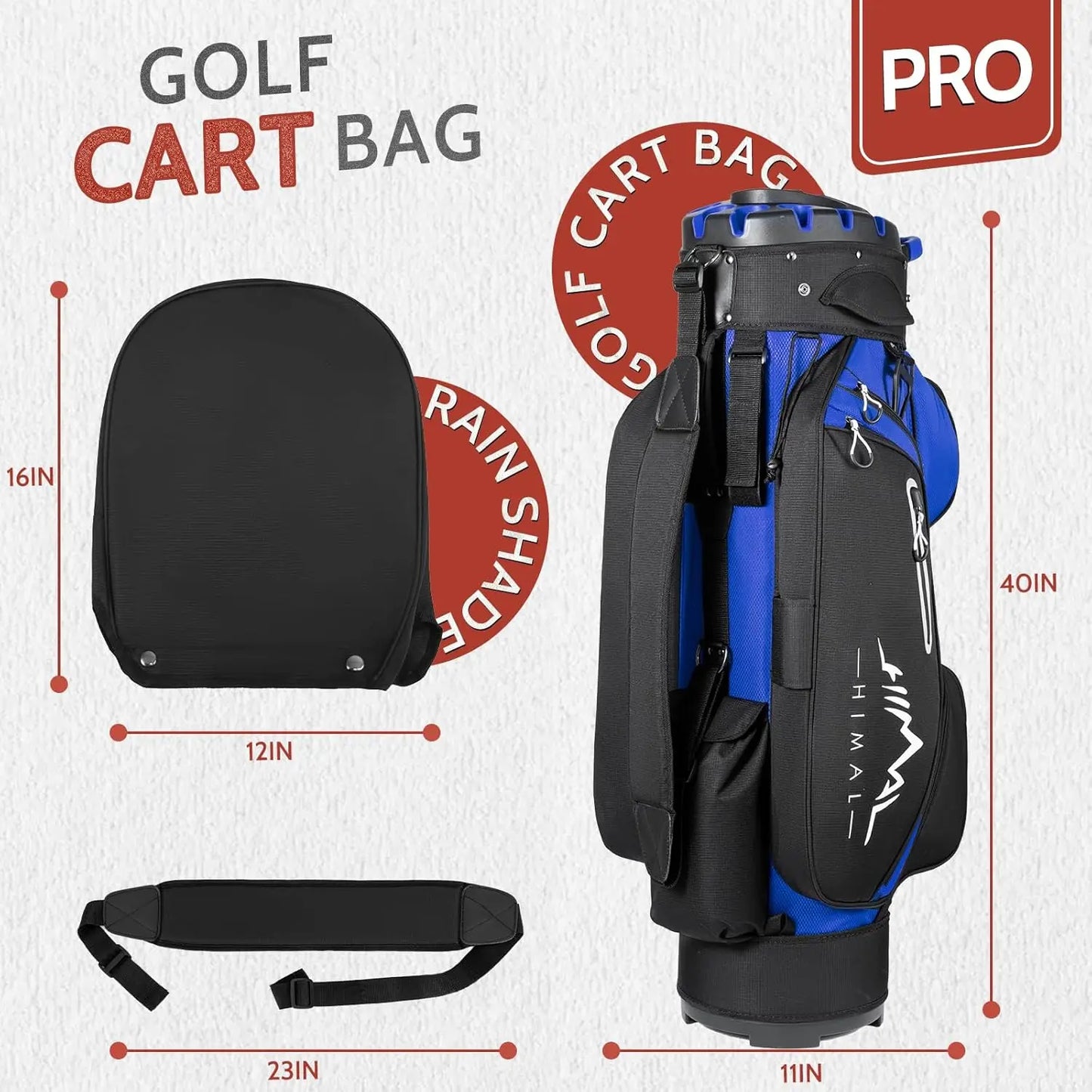 Golf Bag for Men with Handles and Rain Cover Durable Design
