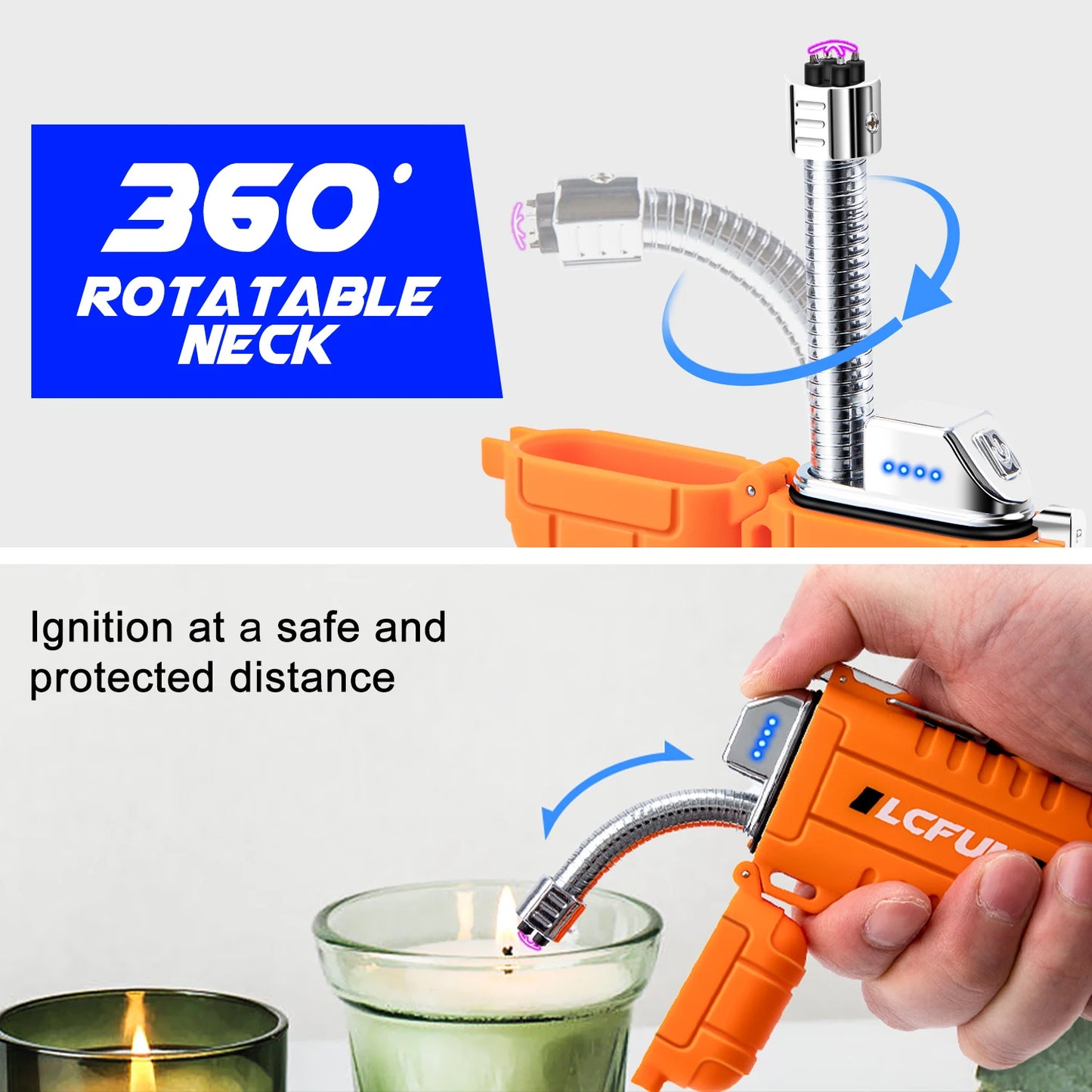 2 Pack Waterproof Lighter, Windproof Torch Lighter Butane Refillable, Electric Dual Arc Lighter USB Rechargeable Lighter