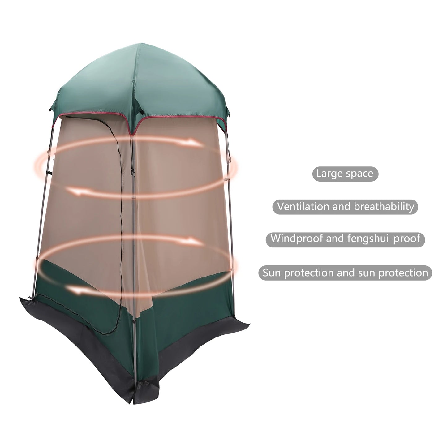 Outdoor Shower Tent, Camping Privacy Shelter, Portable Toilet dressing room Tent, Stable Structure Anti-mosquito Mesh for Hiking