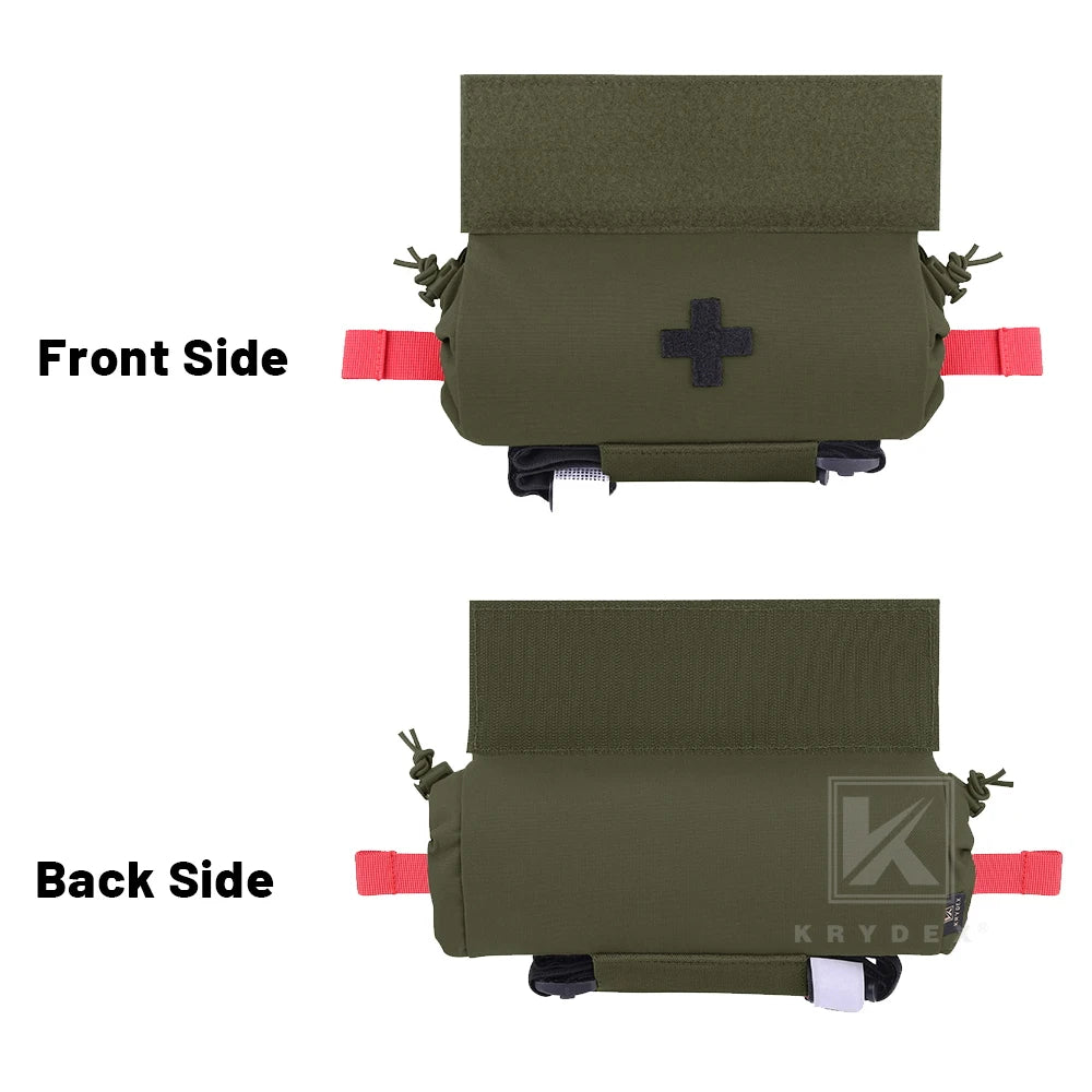 KRYDEX Tactical Roll Up First AID Trauma Pouch Medical EMT IFAK Pouch Dangler Drop Dump Pouch For Vest Chest Rig Accessories