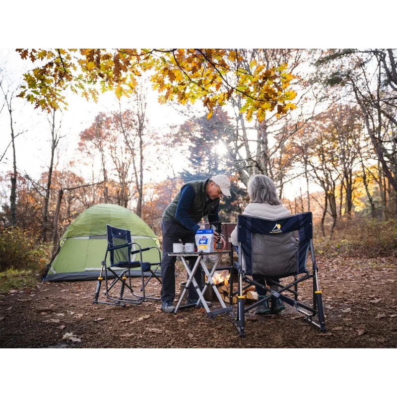 GCI Outdoor Freestyle Rocker Foldable Rocking Camp Chair, Indigo Blue