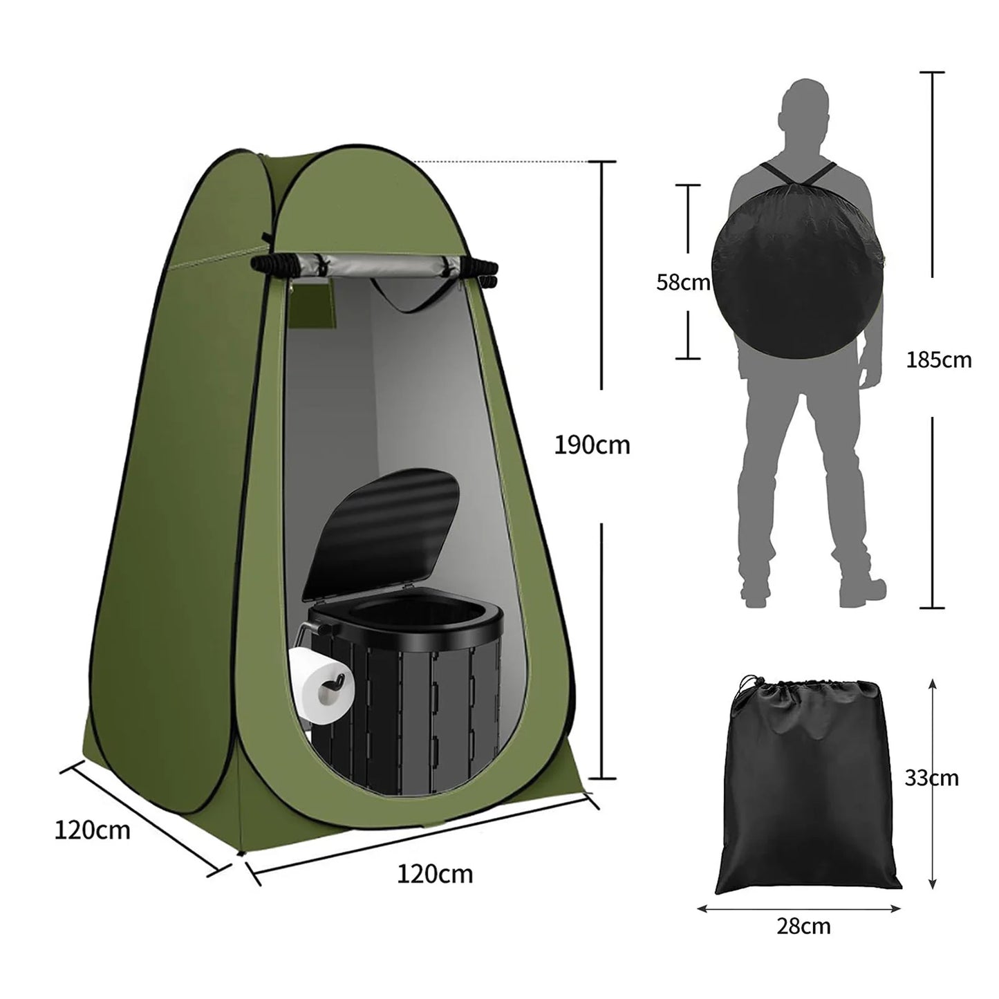Privacy Foldable Toilet Tent Outdoor Privacy Tent Portable Foldable Toilet Tent for Camping Car Long Distance Highway Driving