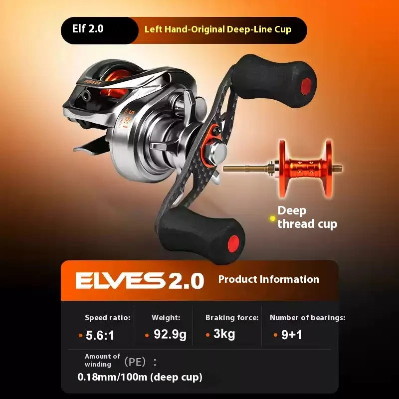 Cayden Sprite Ultra Mini Portable Water Drop Reel Second Generation Micro Bait Double Line Cup For Carp And Catfish Fishing