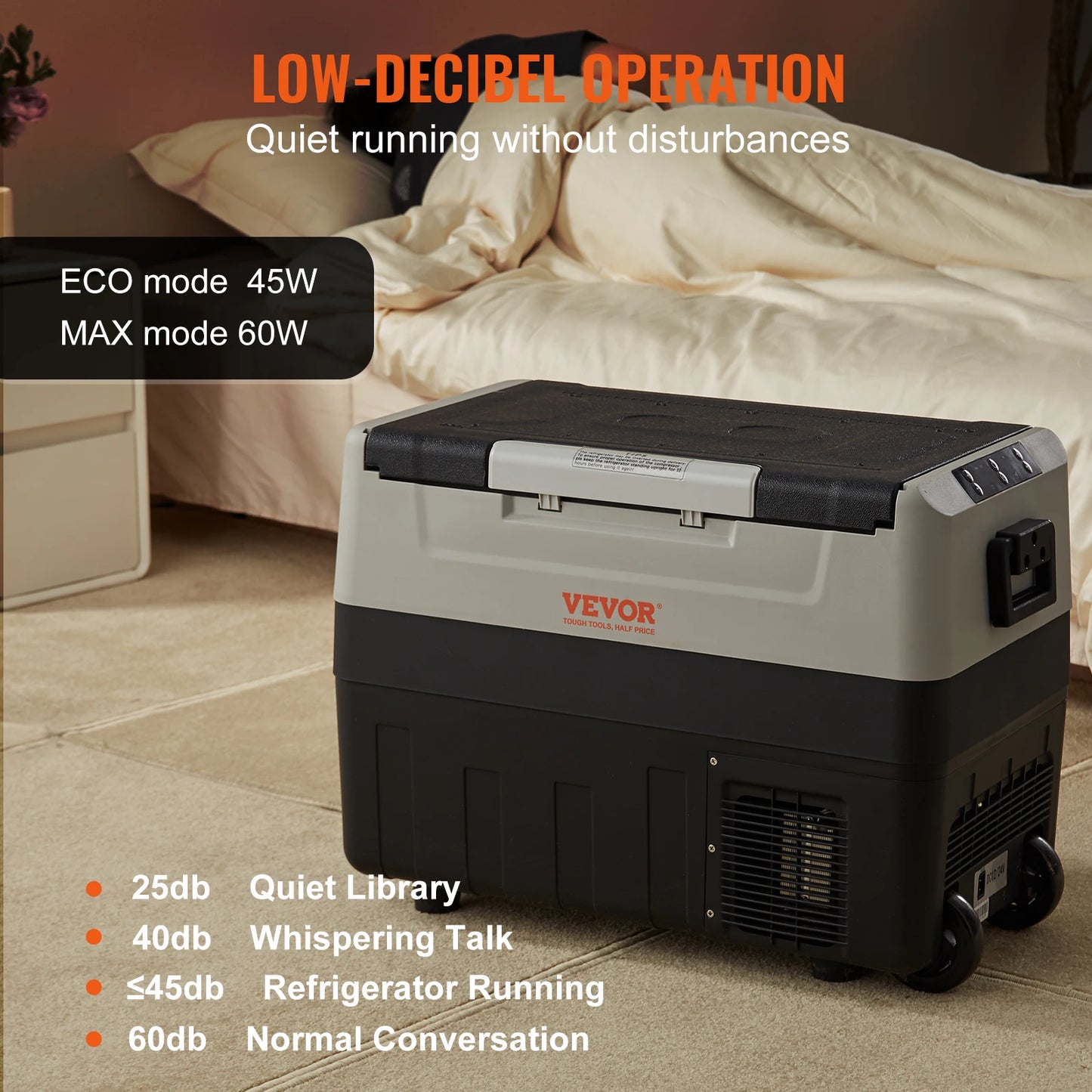 SucceBuy 35L/45L/55L Portable Foldable Handle Car Refrigerator with Wheel Compressor Freezer for Camping Picnics Car Home Traval