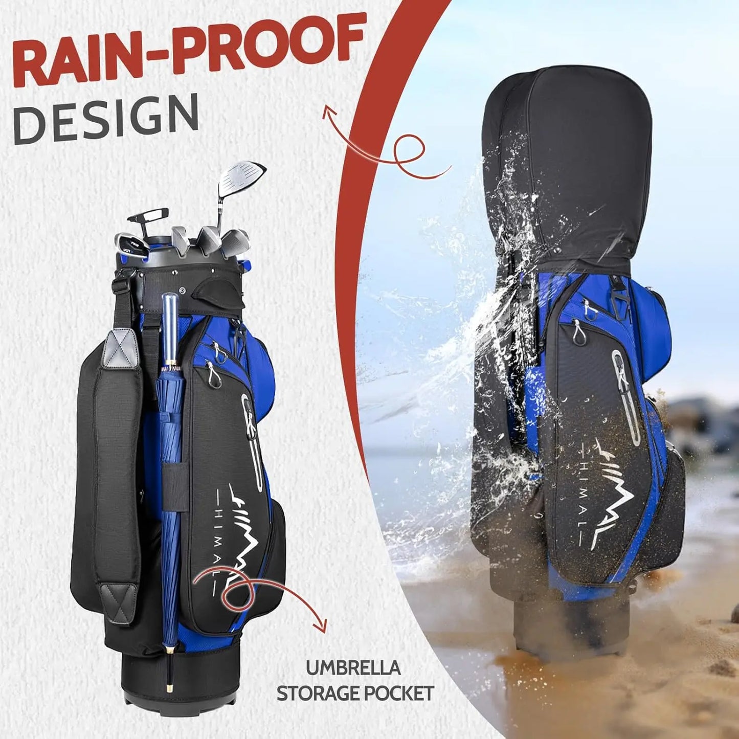 Golf Bag for Men with Handles and Rain Cover Durable Design
