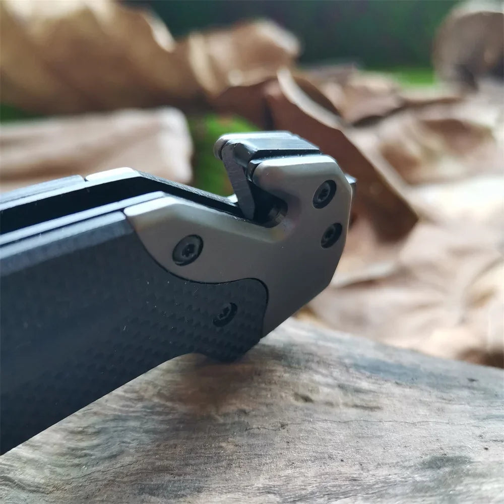 9Cr18MoV Blade Knife with Titanium G10 Handle: High-Hardness Portable Tool for Outdoor Survival & Self-Defense