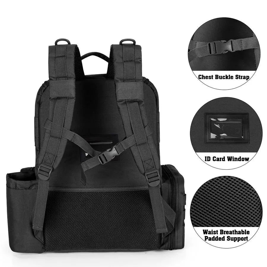 Tactical Pistol Backpack with 6 Pistol Cases, Gun Range Backpack with 10x Magazine Slots for Shooting and Hunting
