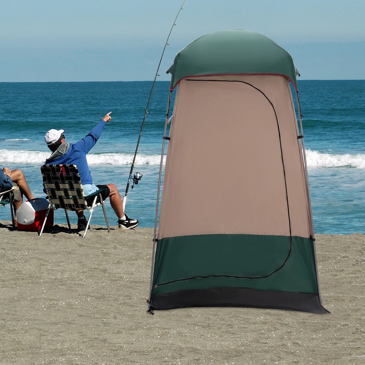 Outdoor Shower Tent, Camping Privacy Shelter, Portable Toilet dressing room Tent, Stable Structure Anti-mosquito Mesh for Hiking