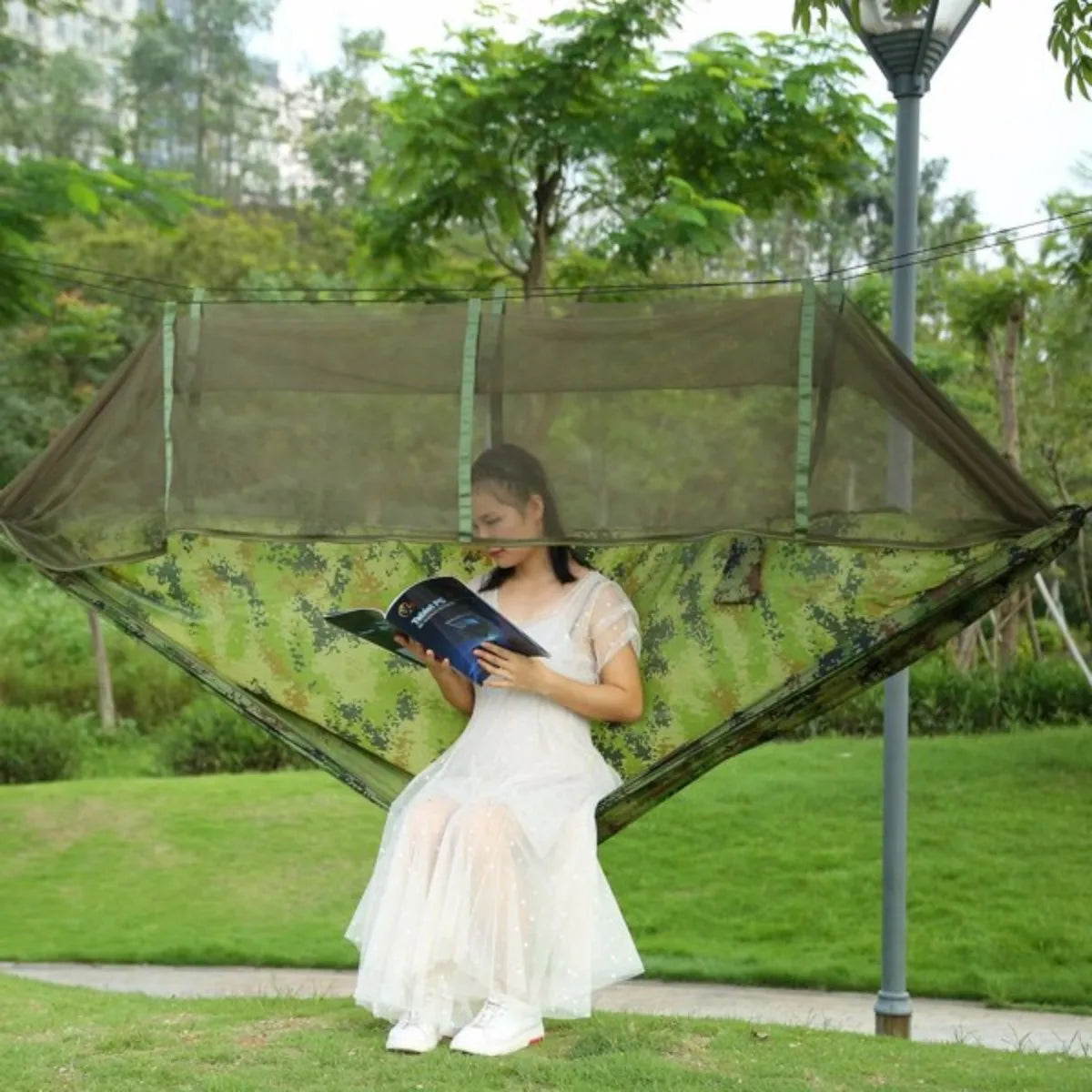 Camping Hammock Portable Double Hammock With Mosquito Net