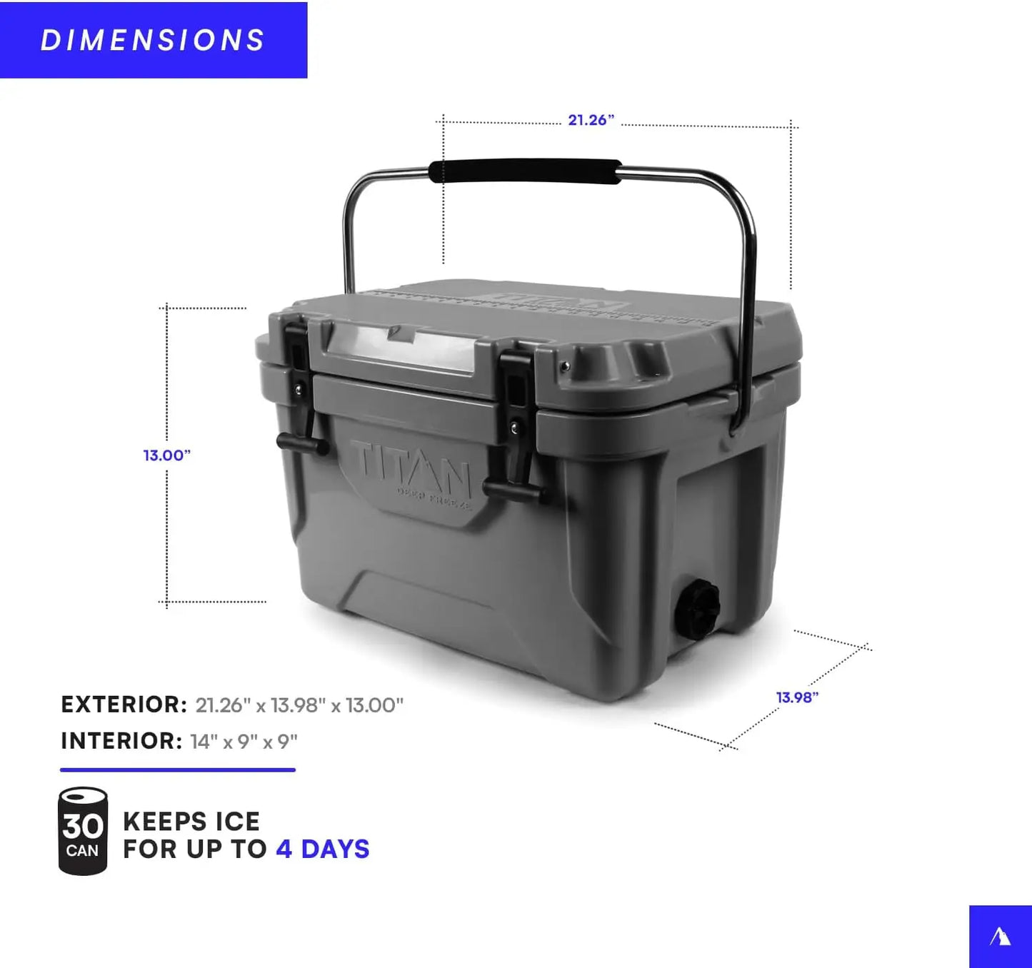 Hard Ice Chest Cooler Roto Cooler with Microban Protection and Deep Freeze Insulation