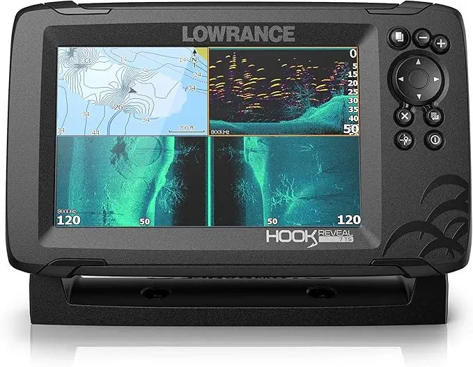 Lowrance HOOK Reveal 5 Inch 7 Inch and 9 Inch Fish Finders with Transducers
