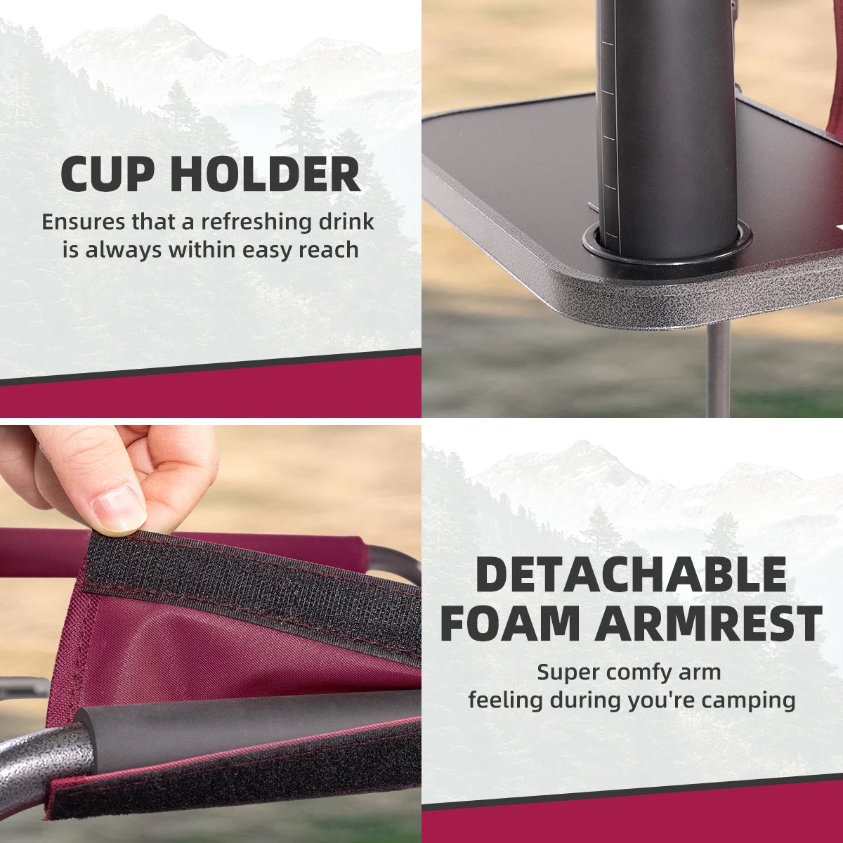 Tisetrail Director Camping Chair with Cooler Bag Camping Directors Chair with Foldable Side Tray Outdoor Lawn Chair