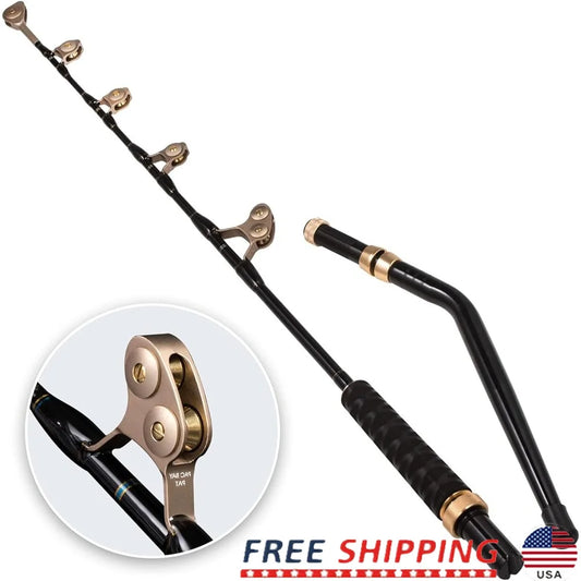 Bent Straight Butt Trolling Rod Offshore Fishing Rod Big Game Roller Guide Heavy Duty Saltwater Rod Marlin Tuna Shark