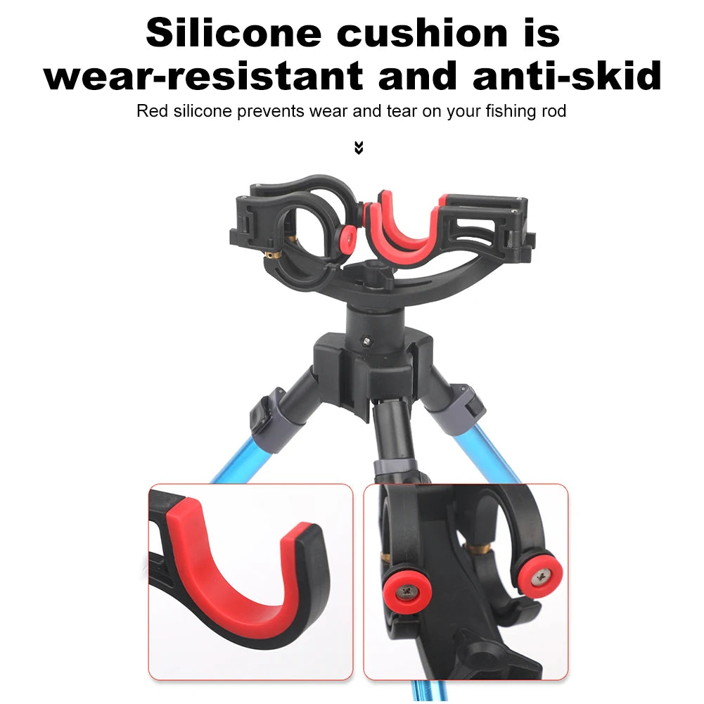 Portable Fishing Rod Support Tripod Fishing Rod Lure Box Stand Folding Fishing Rod Stand Carp Fish Rod Rest Fishing Accessories